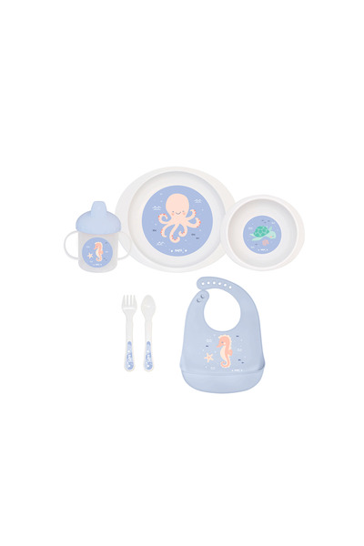 SARO BABY Set complet de masa, 6 piese, Ocean Life Blue