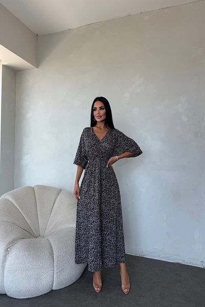 LİLA İSTANBUL Double-breasted Collar Floral Patterned Summer Dress