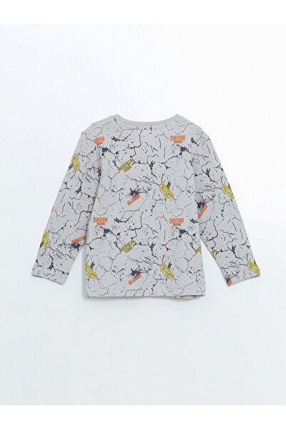 LC Waikiki LCW Kids Gri Bisiklet Yaka Erkek Çocuk Pijama Takımı