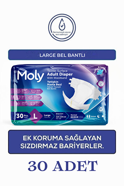Moly Bel Bantlı Hasta Bezi Large 30'lu