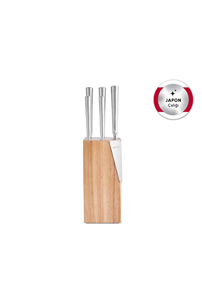 Karaca Samuray Thor New  Ahşap Standlı  Japon Çeliği 6 Parça Bıçak Seti
