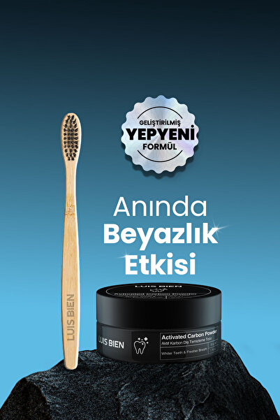 Luis Bien Aktif Karbon Diş Tozu 50 g + Bambu Fırça Seti | Lekelere Karşı Doğal Temizlik
