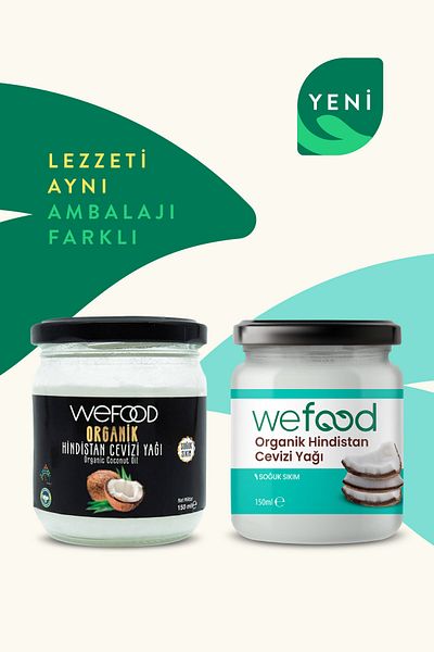 Wefood زيت جوز الهند العضوي 150 مل (معصور على البارد)