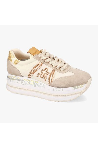 Premiata حذاء رياضي نسائي من Beth Beige&White