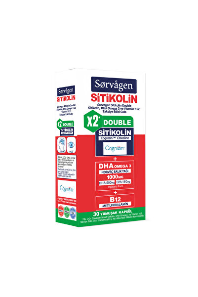 Sorvagen Double Sitikolin (250 MG), Dha Omega 3 Ve B12 (30 KAPSÜL)