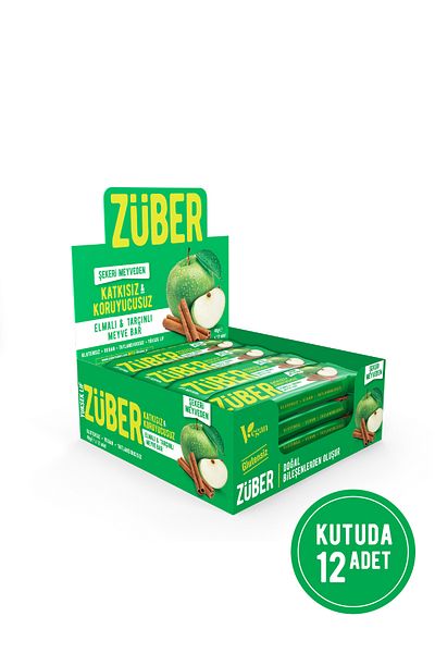 Züber بار فواكه بالتفاح والقرفة 40 جرام × 12 قطعة