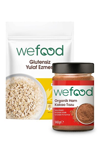 Wefood Glütensiz Yulaf Ezmesi 300 gr + Organik Ham Kakao Tozu 140 gr