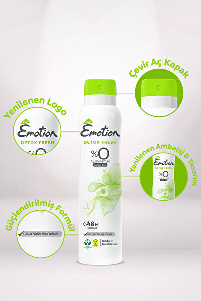 Emotion Detox Fresh Kadın Vegan Deodorant 6x150ml Leke Bırakmaz