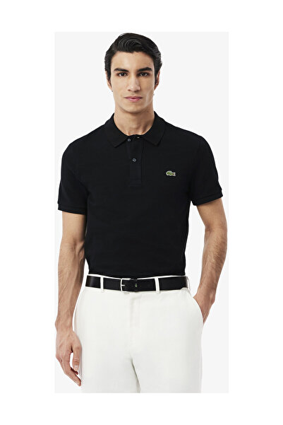 Lacoste Μαύρο-031 Πόλο Μπλουζάκι με λαιμόκοψη για άνδρες