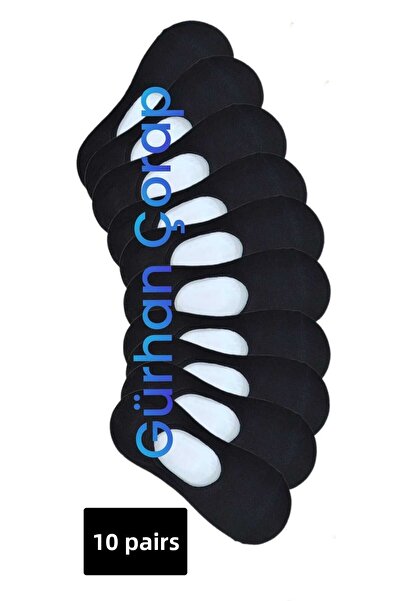 Gürhan Çorap 10 чифта черни мъжки балерини - обикновени невидими памучни чорапи