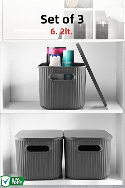 Nandy Home Set of 3 Decorative Storage Box with 6.2Lt Capacity - Multi-Purpose