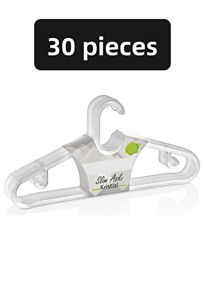 Fesya Home 30 قطعة من شماعات الملابس البلاستيكية الكريستالية، شماعة الملابس، ...