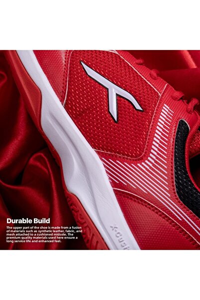 Hundred Court Star Non-marking Professional Badminton Shoes For Men (RED/WHITE, EU 41/UK 7/US 8)