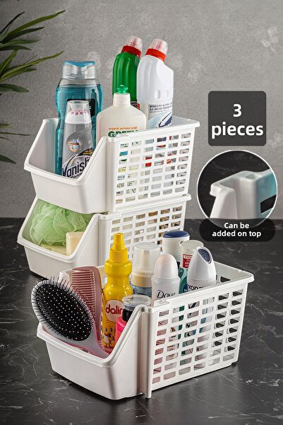 Meleni Home 3 rafturi de bucătărie stivuibile pentru baie