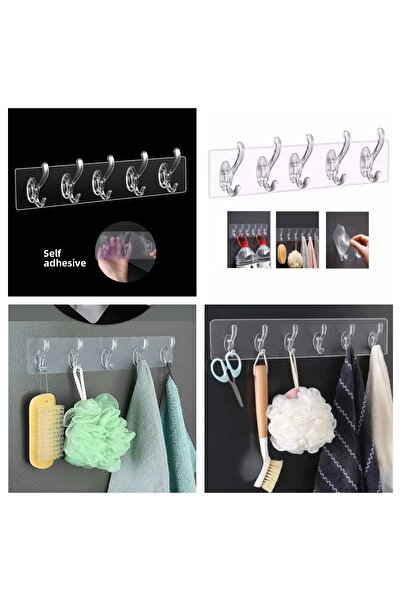 NİLİN VADİSİ TAYEM Baysa Umeraș autoadeziv transparent cu 5 cârlige 3 bucăți