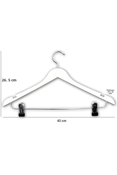 AĞIRSOY 8 bucăți cuier pentru pantaloni cu fustă cu agrafă 43 cm calitate clasa I, lux