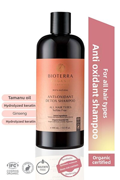 Bioterra Organic Anti Oxidant Detox Shampoo 400 ml - Strengthening Effect