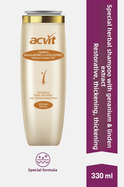 Acvit 330 ml Special Herbal Shampoo - Repairing, Thickening and Rushing Geran...