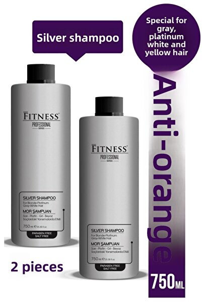 Fitness Professional 750 مل × 2 شامبو برتقالي فضي أرجواني - مناسب للشعر الرما...