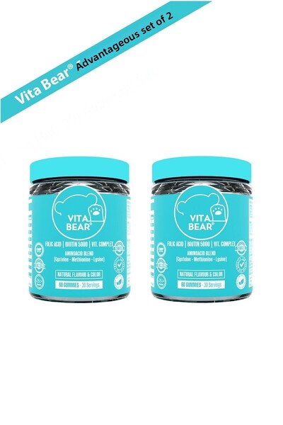 Vita Bear فيتامين الصمغ القوي للشعر 60 قطعة × 2