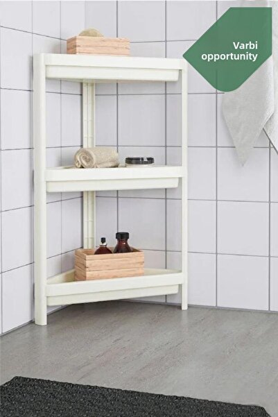Varbifırsat Vesken Triangle Shelf Unit 3 Tiers Corner Bathroom Shelf Organizer Shampoo Holder
