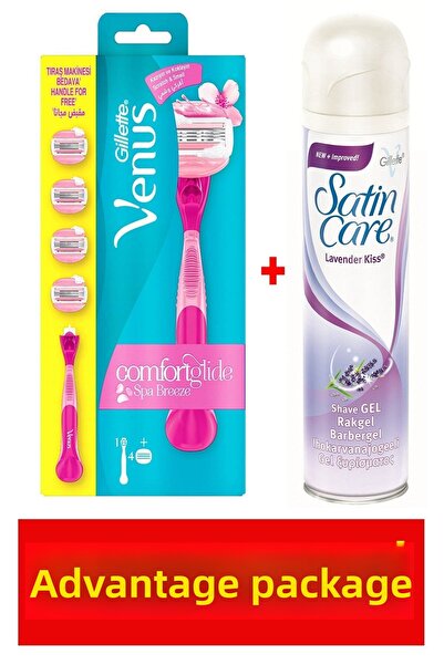 Gillette Venus ماكينة حلاقة نسائية كومفورت جلايد + 4 شفرات حلاقة احتياطية + ج...