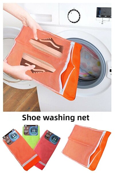 GAT Shop Geantă cu plasă de spălat pantofi sport cu fermoar pentru spălat la mașina de spălat