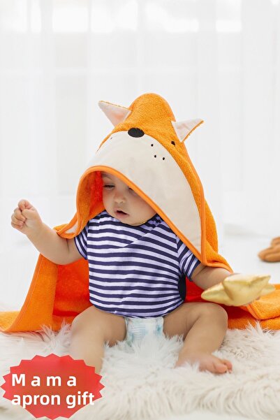 TEKSMODA 100% Cotton Baby Swaddle Towel - Fox