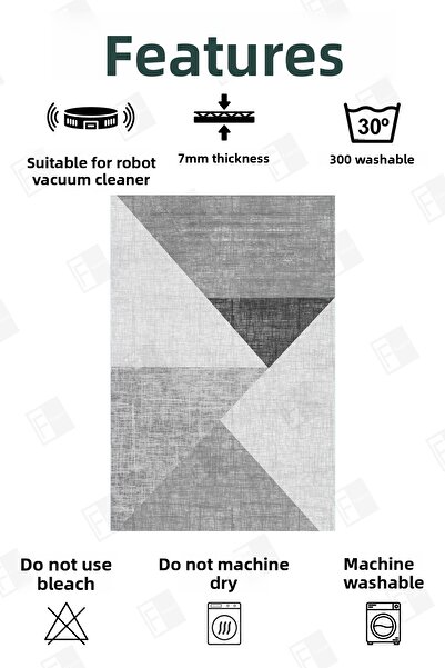 Faiend Set of 2 Non-Slip Based Washable Bathroom Rug and Mat Toilet Seat Set