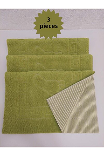 Mef Collection Комплект от 3 броя банички зелени 50x70 | Неплъзгаща основа We...