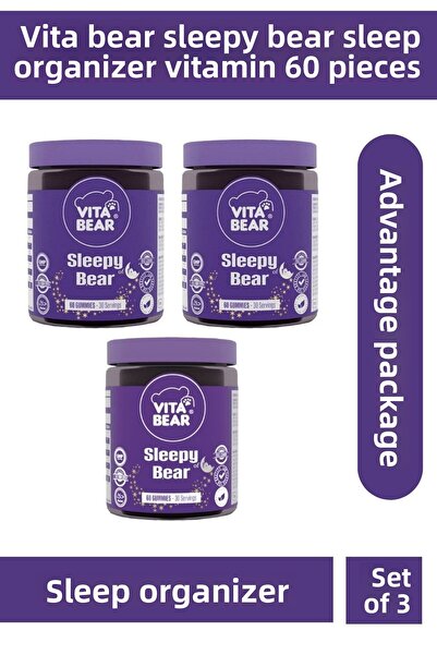Vita Bear منظم نوم الدب النائم بالفيتامينات 60 قطعة في حزمة من 3