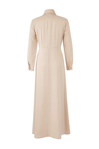 Trendyol Modest Beige Unlined Plain Woven Terryviscose Hijab Dress Tctaw26Eb00018
