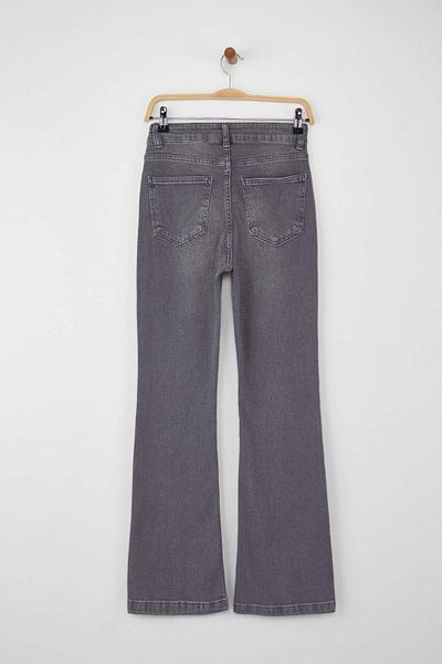 Trendyol Collection Γκρι ψηλόμεσο ισπανικό τζιν Flare TWOAW26JE00047