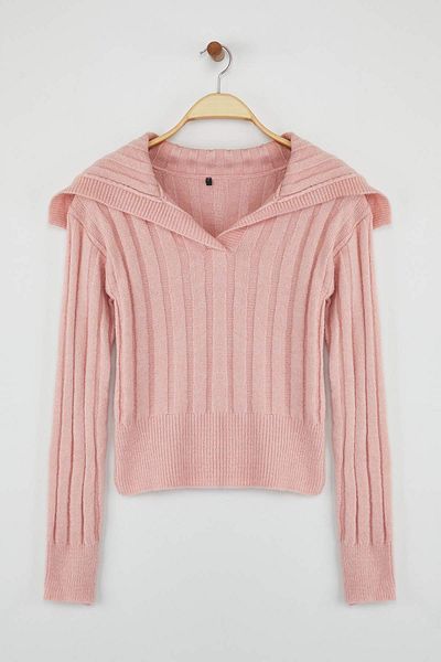 Trendyol Collection Pink Soft Textured Crop/Short Knitwear Sweater Twoaw26Kz00138