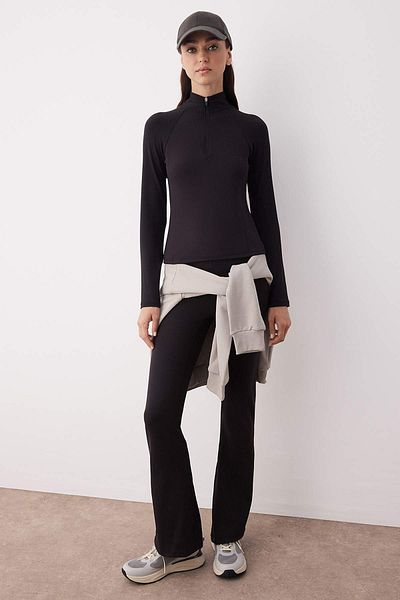 Trendyol Collection Black Diver/Scuba Fabric Zippered Sports Sweatshirt Thmaw26Sw00000