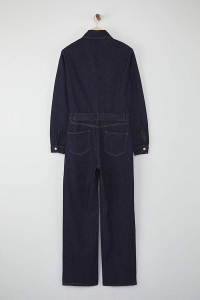 Trendyol Collection Salopetă din denim cu picioare largi albastru închis TWOAW26TU00003