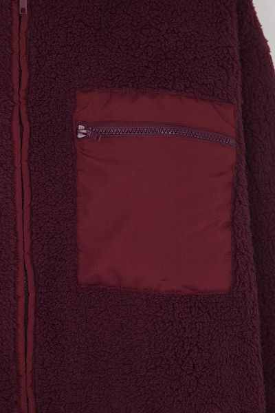 Trendyol Collection Winter Essentials Plum Fleece Zipper Stand Collar Pocket Detail Knitted Sweatshirt Twoaw24Sw00071