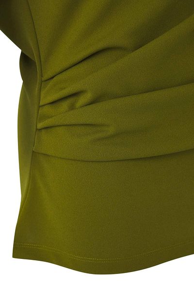 Trendyol Curve Oil Green Crepe Knitted Plus Size Blouse