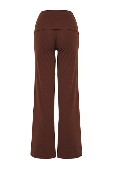 Trendyol Collection Brown Folded Waist Wideleg/Wide Leg Pants Twoaw26Pl00019