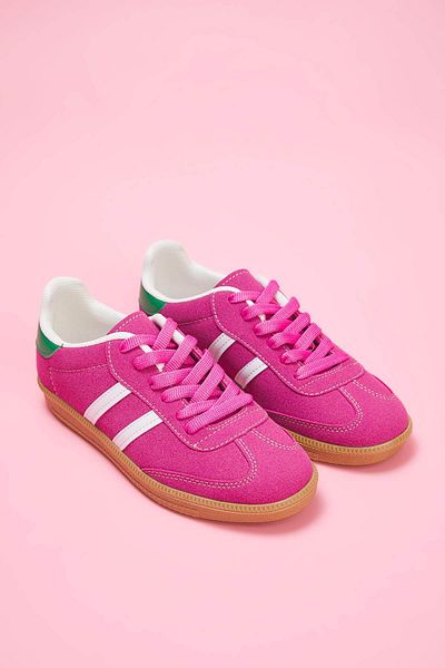 TRENDYOL SHOES Pantofi sport de damă cu șireturi retro fucsia TAKAW25SN00005