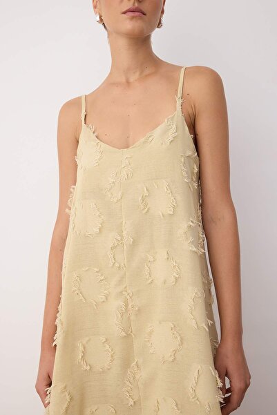 Trendyol Collection Norkové hladké midi tkané šaty TWOSS25EL00905