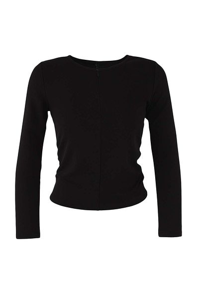 Trendyol Collection Μαύρη πλεκτή μπλούζα με φερμουάρ TWOAW26BZ00031