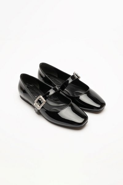 Sister in Love Gianna Patent Leather Buckle Ballerinas