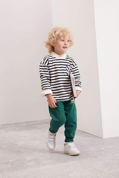 DeFacto Baby Boy Printed School Sweatpants with Elastic Waist and Legs D2597A524Au