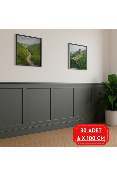 İskandinav Duvar Çıtası – 6x100 Cm, Boyanabilir Dekoratif Ahşap Çita, Çocuk Odası