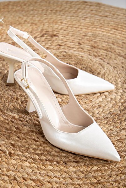 yezy shoes حذاء بكعب من الجلد الأبيض للنساء لحفلات الزفاف وحفلات التخرج