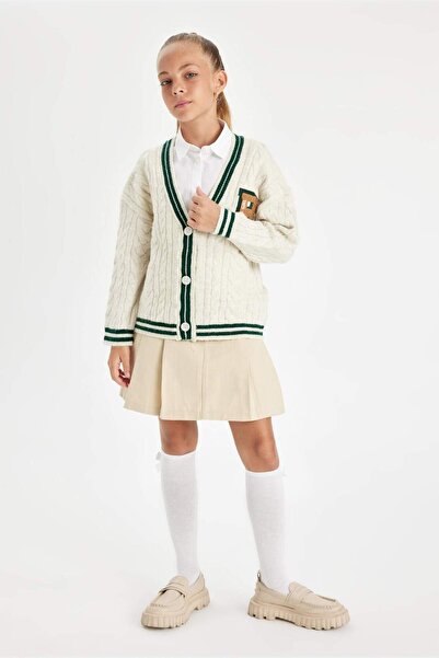 DeFacto Kız Çocuk Beli Lastikli Pileli Gabardin Etek D2916A824WN