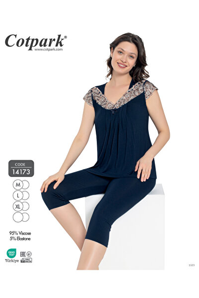 Cotpark Γυναικείο Σετ Κάπρι από ύφασμα βισκόζης λύκρα με λεπτομέρεια δαντέλας...