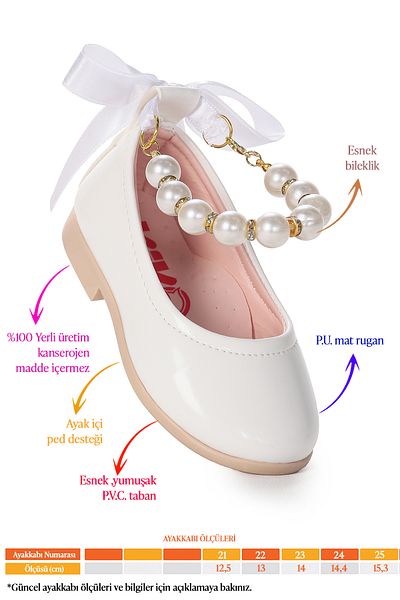 Kiko Kids Blanch Patent Leather Pearl Elastic Baby Girl Ballerina Shoes