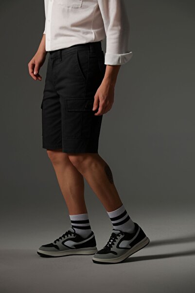 Domoda Slim Fit None Denim Side Pocket Stretch Fabric Men's Jean Cargo Shorts